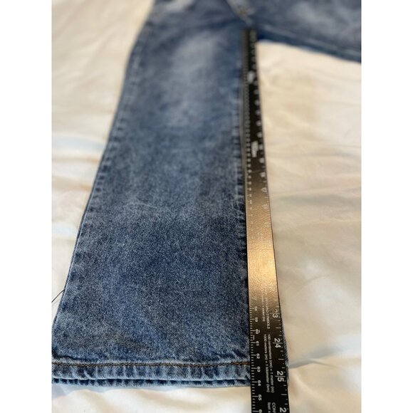 Vintage VIP Jeans Wide-Leg Denim Size 5/25 Blue Wash Retro Style Hemmed Short - Picture 4 of 6